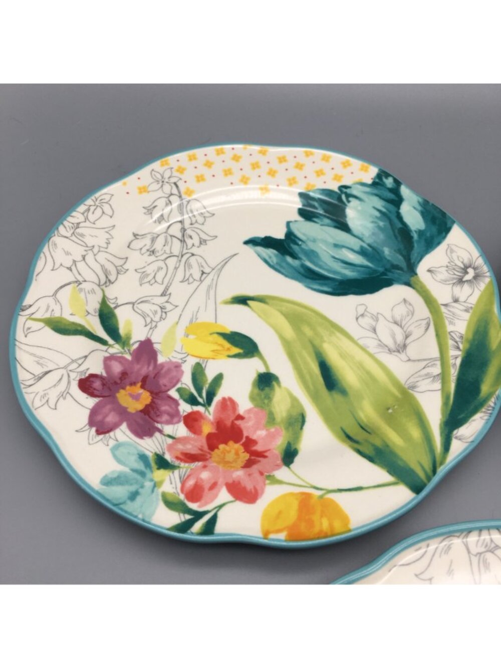 Lot 3 Pioneer Women Blooming Banquet Salad Plates Farmhouse Decor - Picture 3 of 8